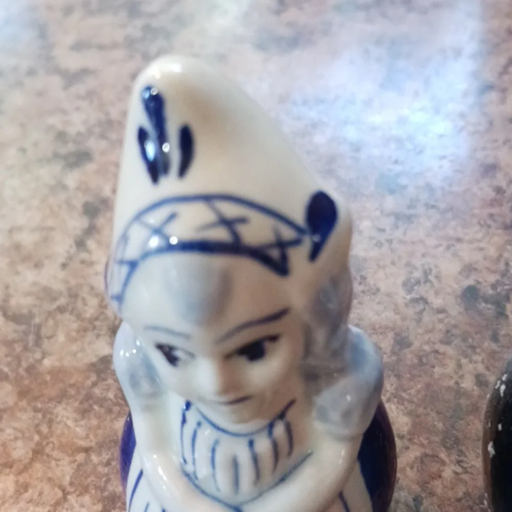 VINTAGE Danish Girl & Boy Salt & Pepper Shakers Set